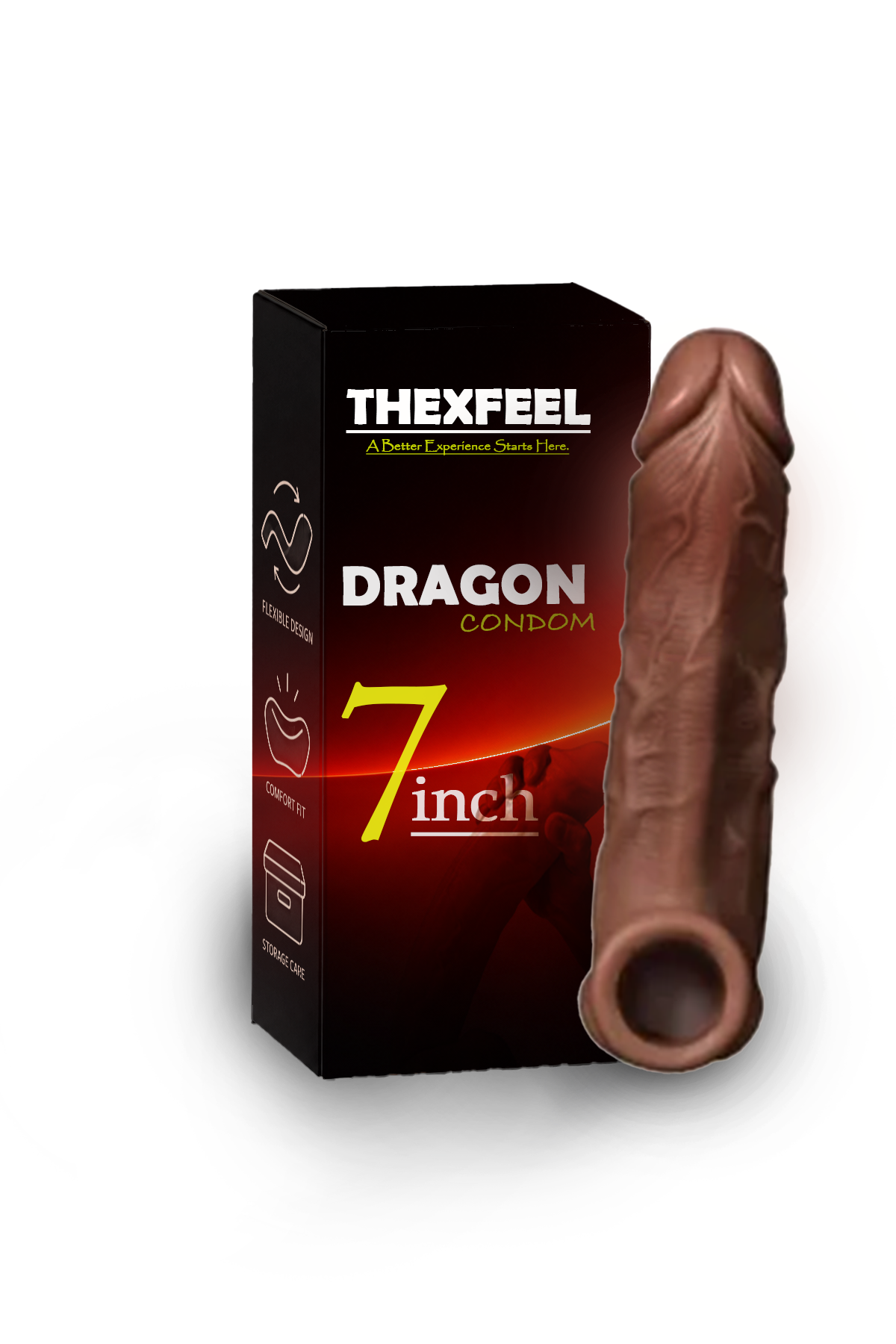 Comfort Fit Reusable Pleasure Extension Sleeve 7 inch