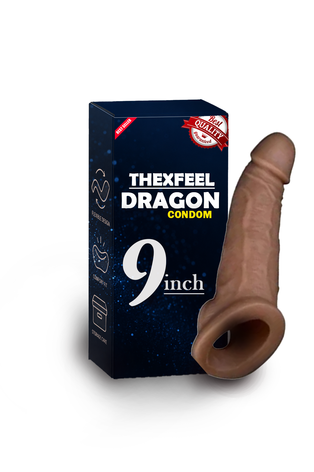 Real Feel Reusable Extension Condom 9 inch